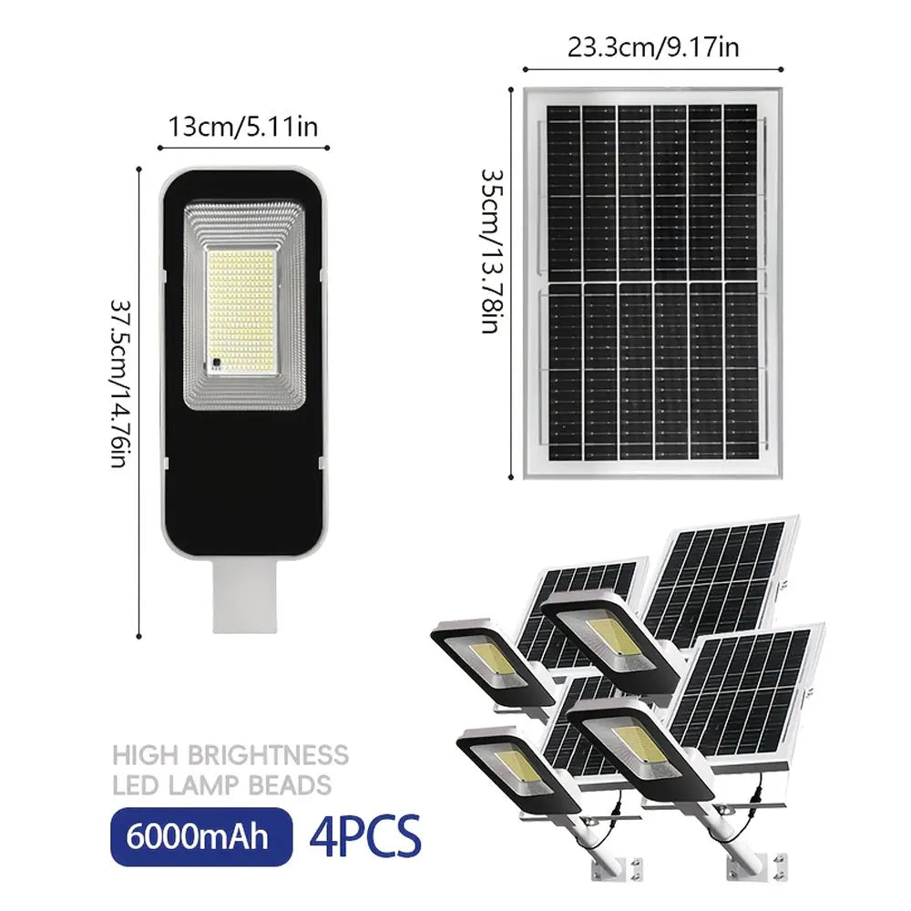 Outdoor Waterproof Solar Street Lamps Four Sets 6000mAh