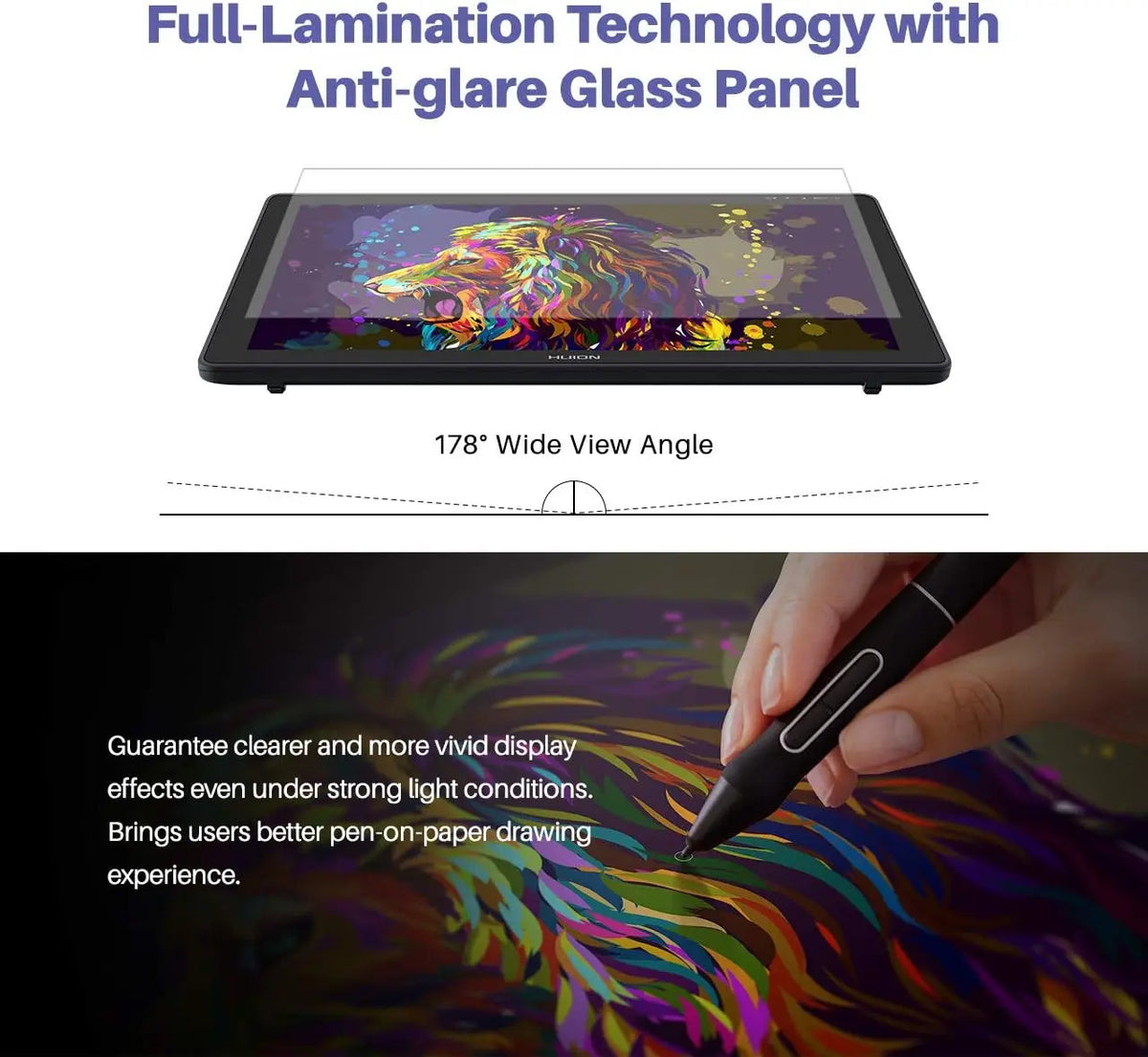 HUION Kamvas Plus QLED Graphics Tablet Monitor Drawing Pen Display