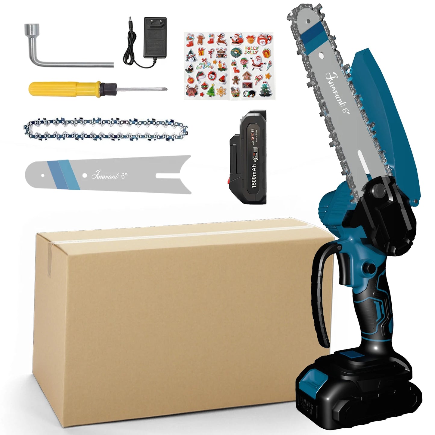 Cordless Mini Chainsaw Dual Battery Portable Tree Cutting Saw