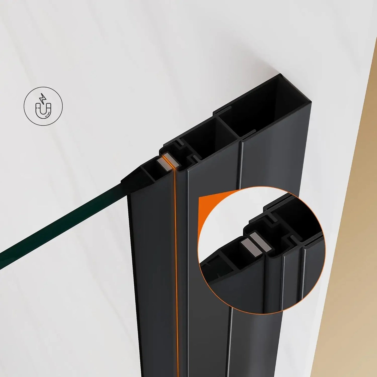 Frameless Bifold Shower Door With Clear Tempered Glass Hardware
