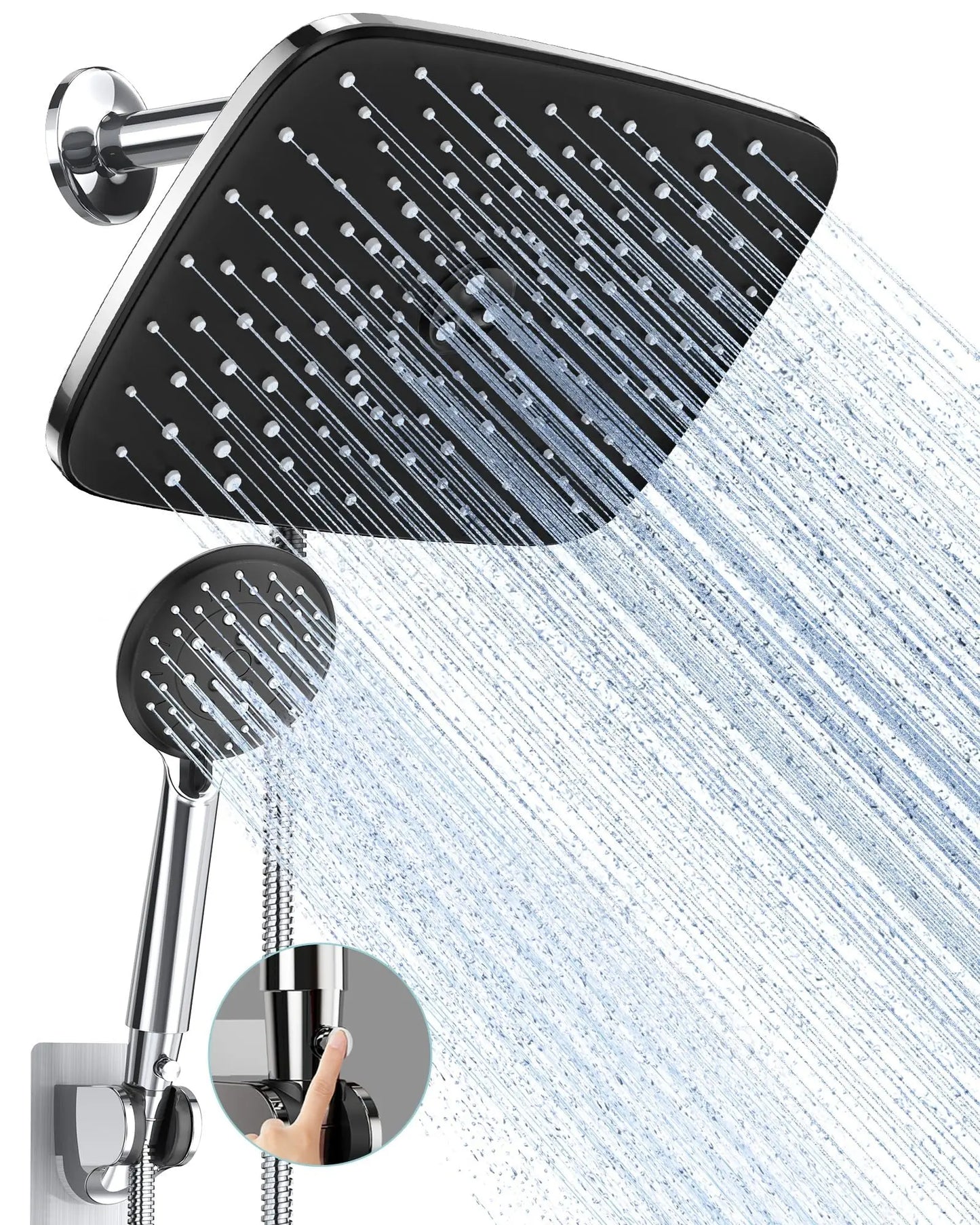 Veken Rain Shower Head With Handheld High Pressure 5 Modes
