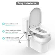 Bidet Attachment For Toilet Dual Nozzle Adjustable Water Pressure