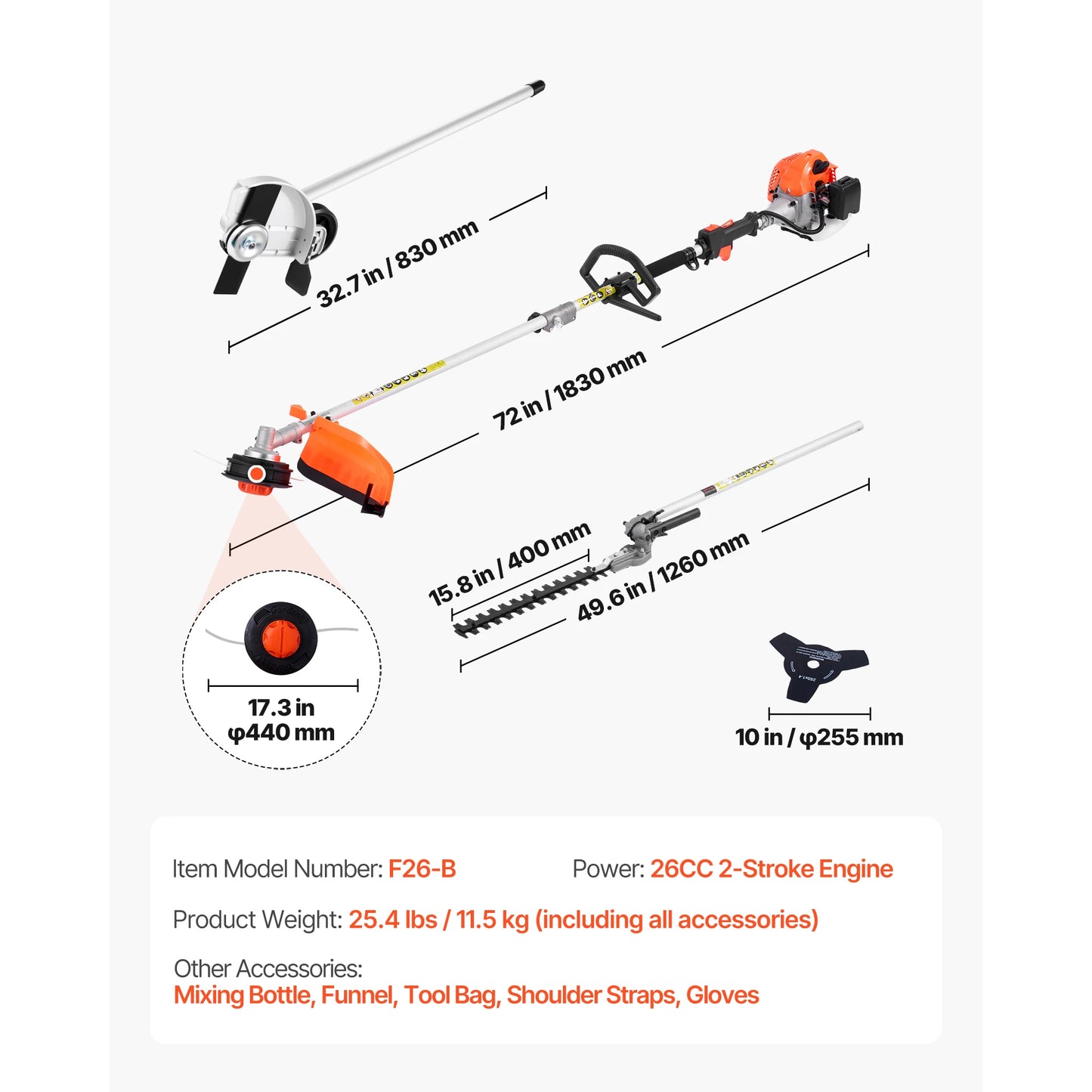 SucceBuy Gas Hedge Trimmer 2 Cycle Power Handheld With Gear