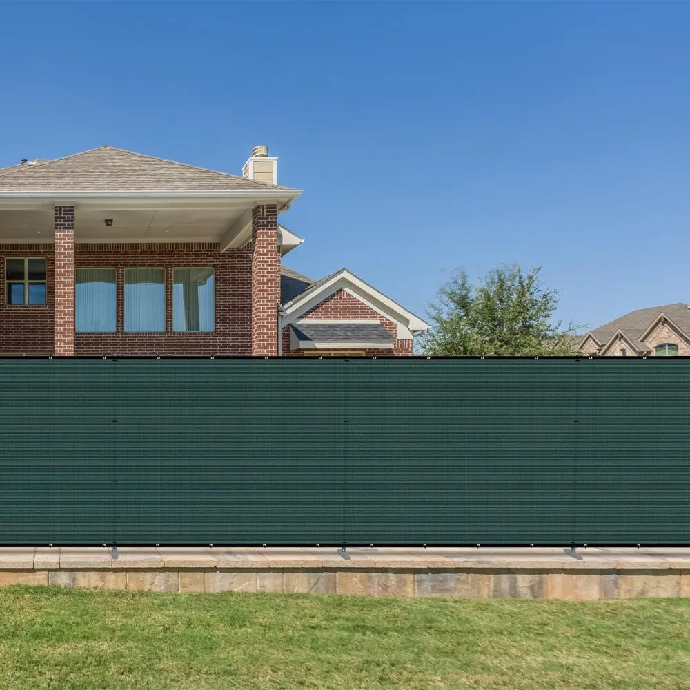 Outdoor Divider Privacy Fence With Iron Poles Ground Spikes For Backyard Patio