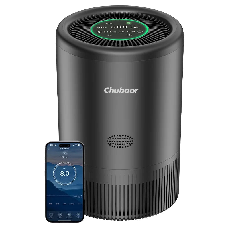 Chuboor Smart Air Purifier For Bedroom Living Room App Alexa Control PM25 HEPA