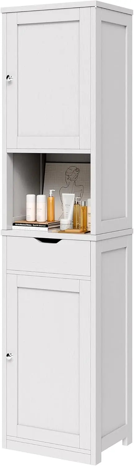 Tall Bathroom Storage Cabinet Freestanding Modern With Adjustable Shelves