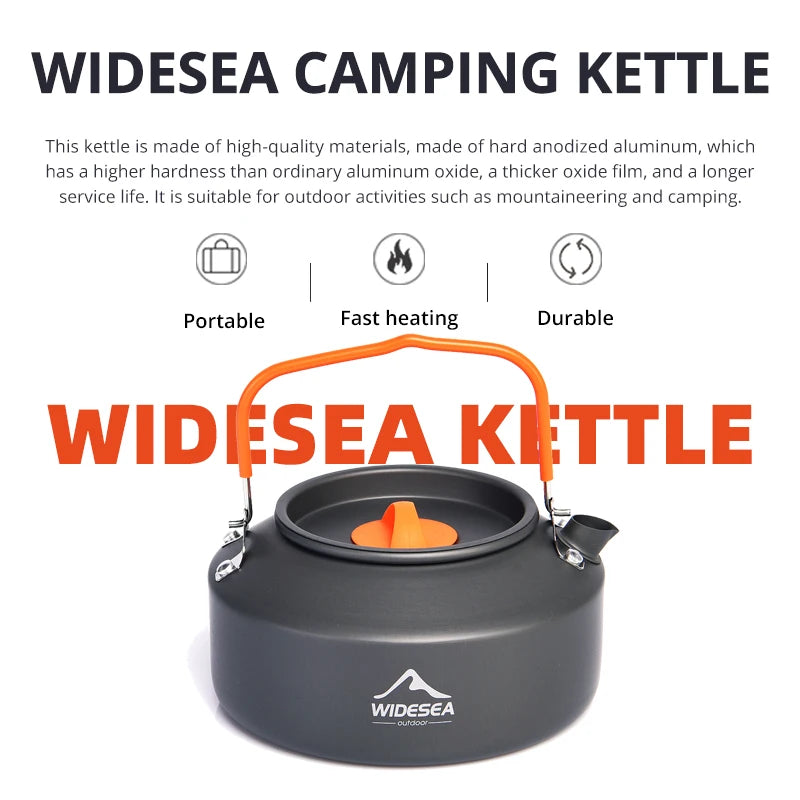 Widesea Outdoor Camping Cookware Set With Pot And Kettle