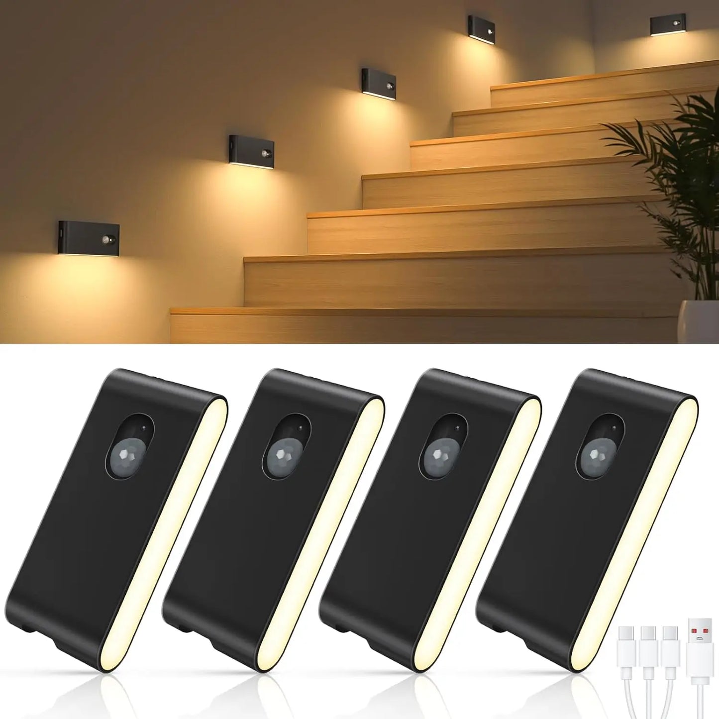 Willed Motion Sensor Wireless Stair Lights Indoor Battery Night Lights
