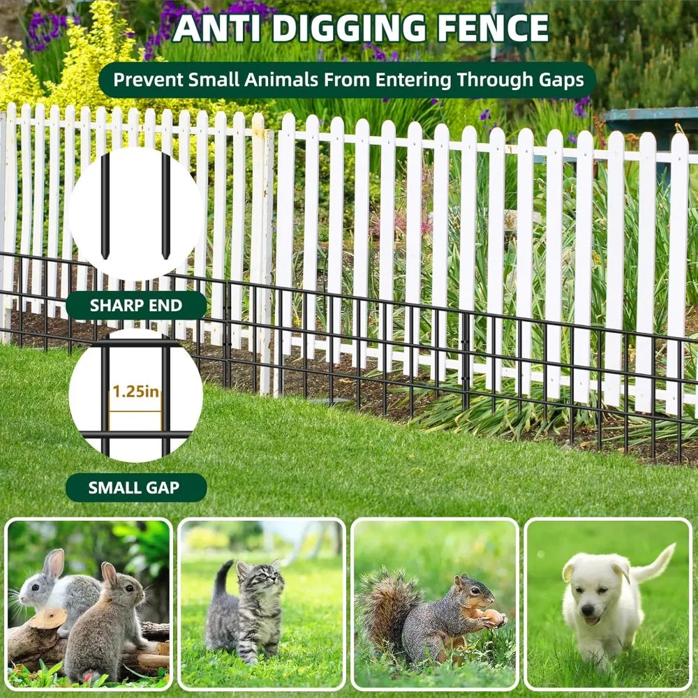 No Dig Garden Fence For Dogs And Rabbits Rustproof Barrier