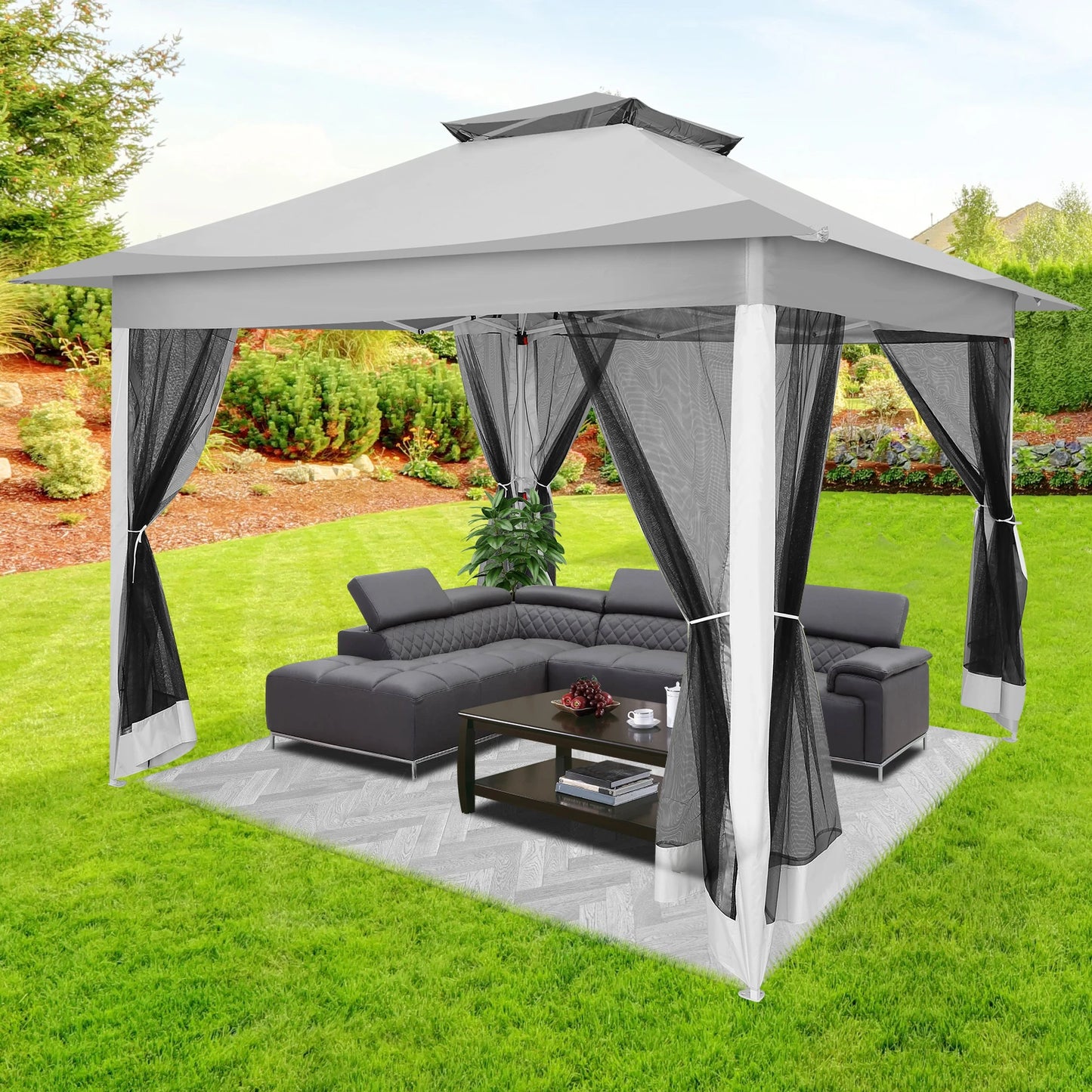 Tooluck Pop Up Gazebo Canopy Tent Outdoor Pavilion Netting