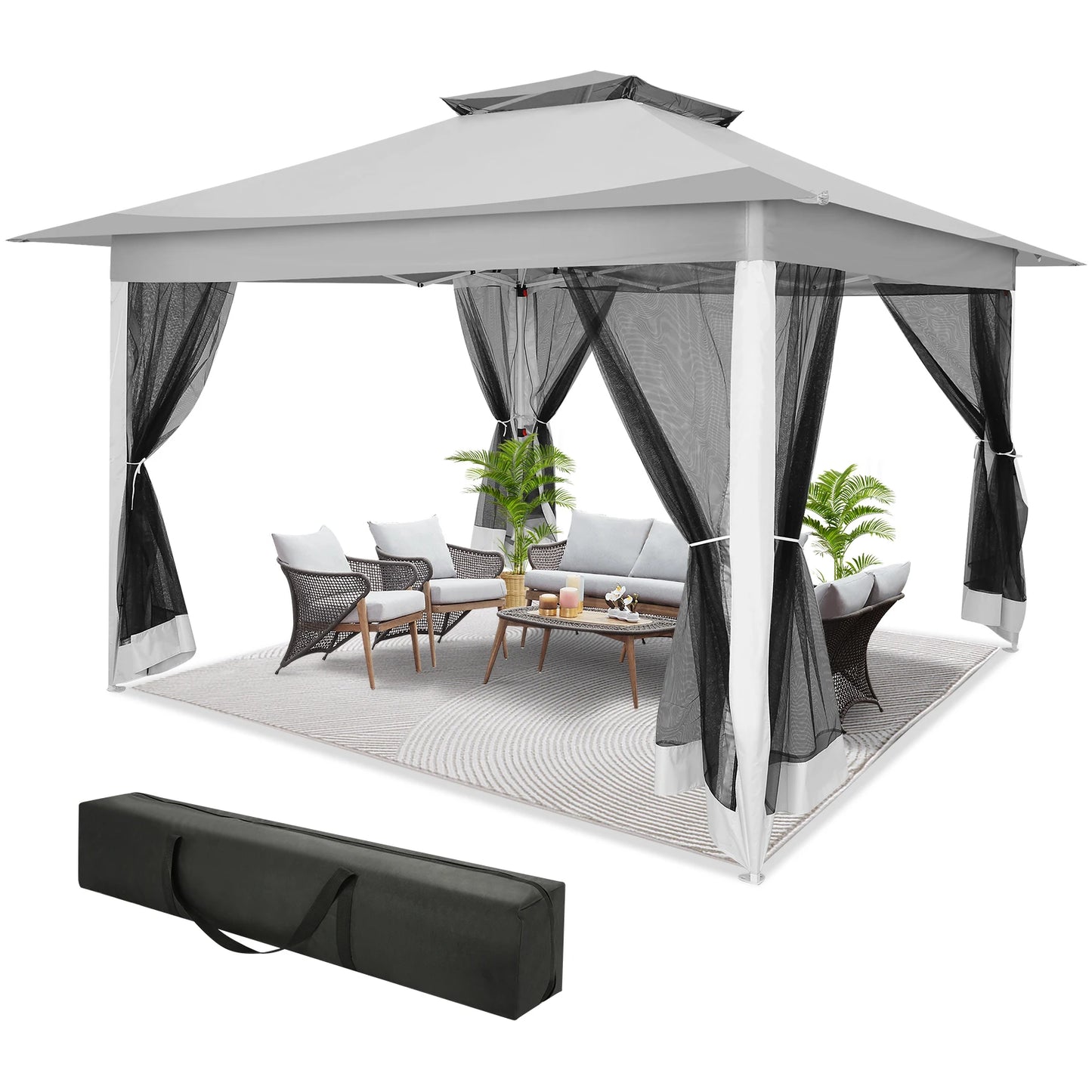Tooluck Pop Up Gazebo Canopy Tent Outdoor Pavilion Netting
