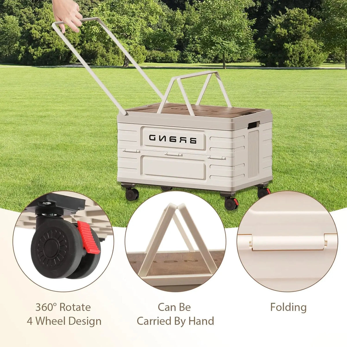 Heavy Duty Foldable Storage Cart With 360 Silent Rolling Wheels