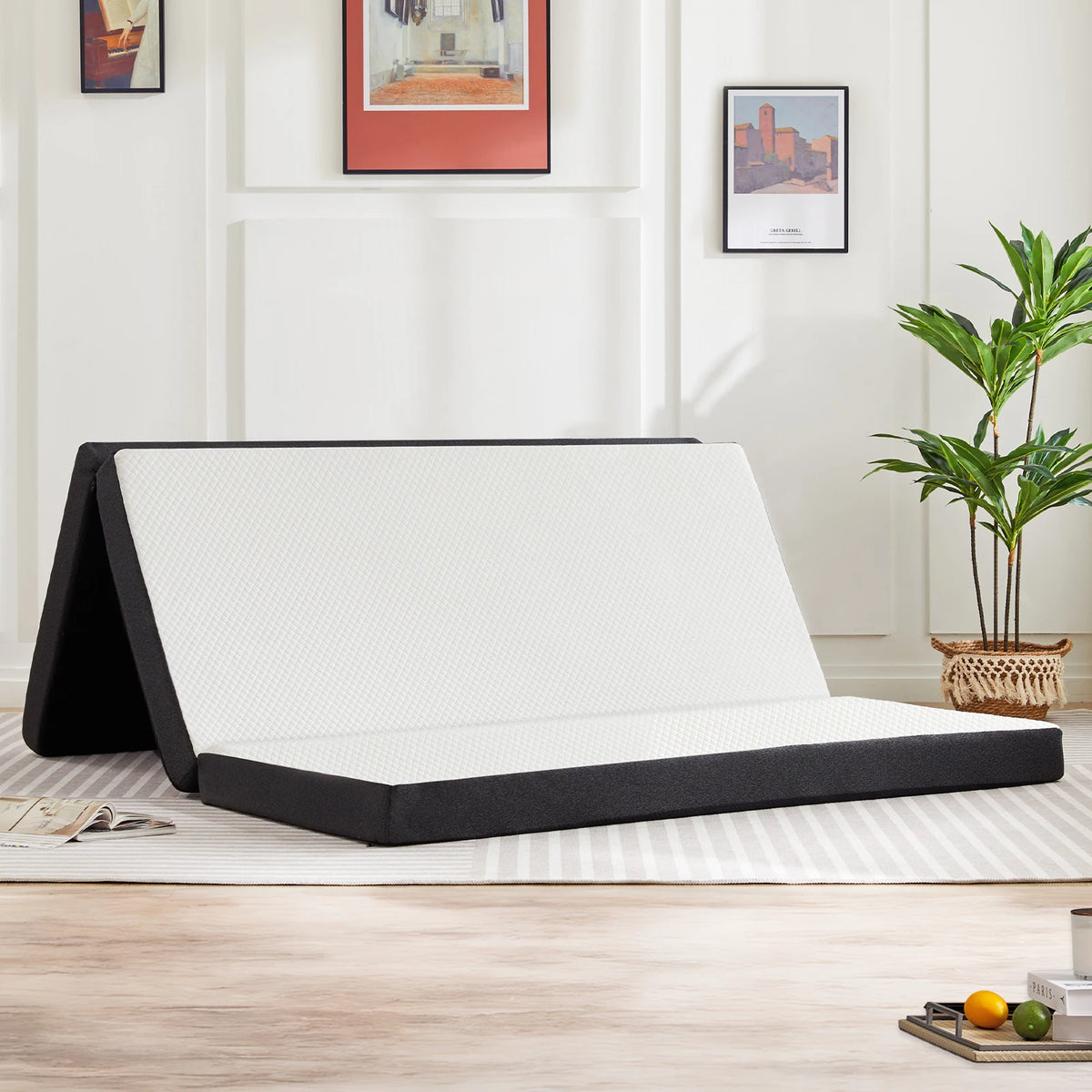 JHK Tri Fold Memory Foam Mattress With Washable Cover