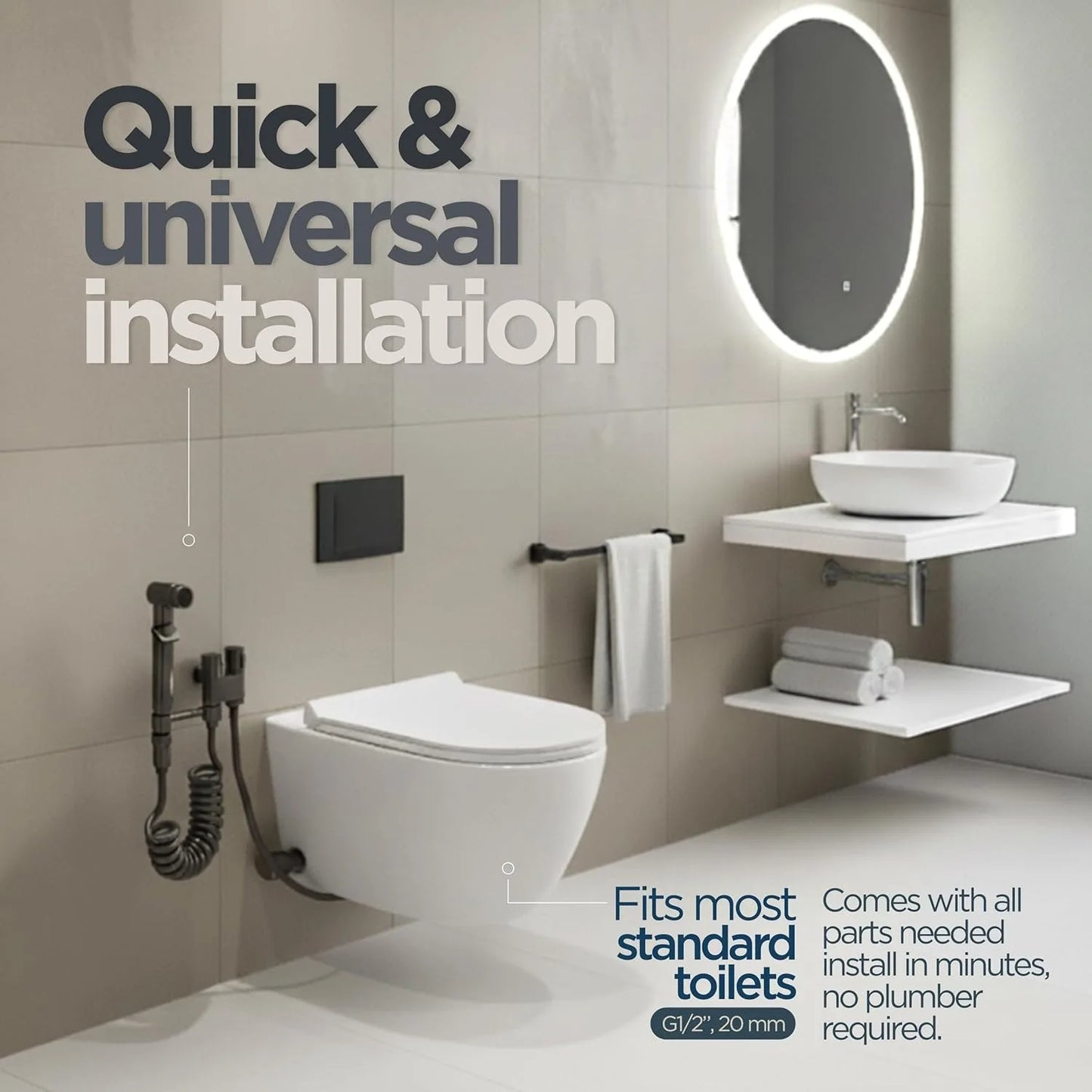 Multipurpose Bidet Sprayer Handheld With Adjustable Flow For Toilet