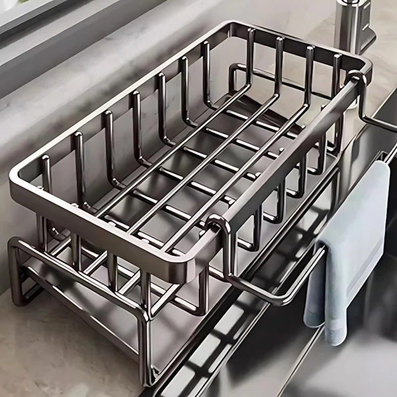 Over-Sink Kitchen Organizer Sponge Holder And Drying Rack