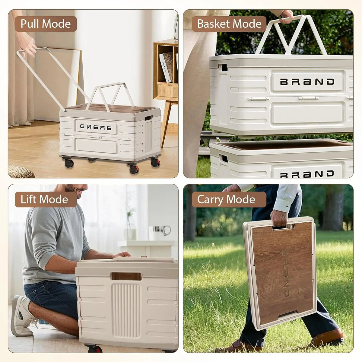 Heavy Duty Foldable Storage Cart With 360 Silent Rolling Wheels