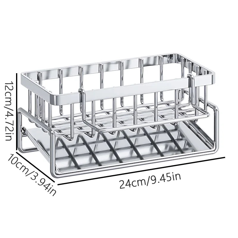 Over-Sink Kitchen Organizer Sponge Holder And Drying Rack