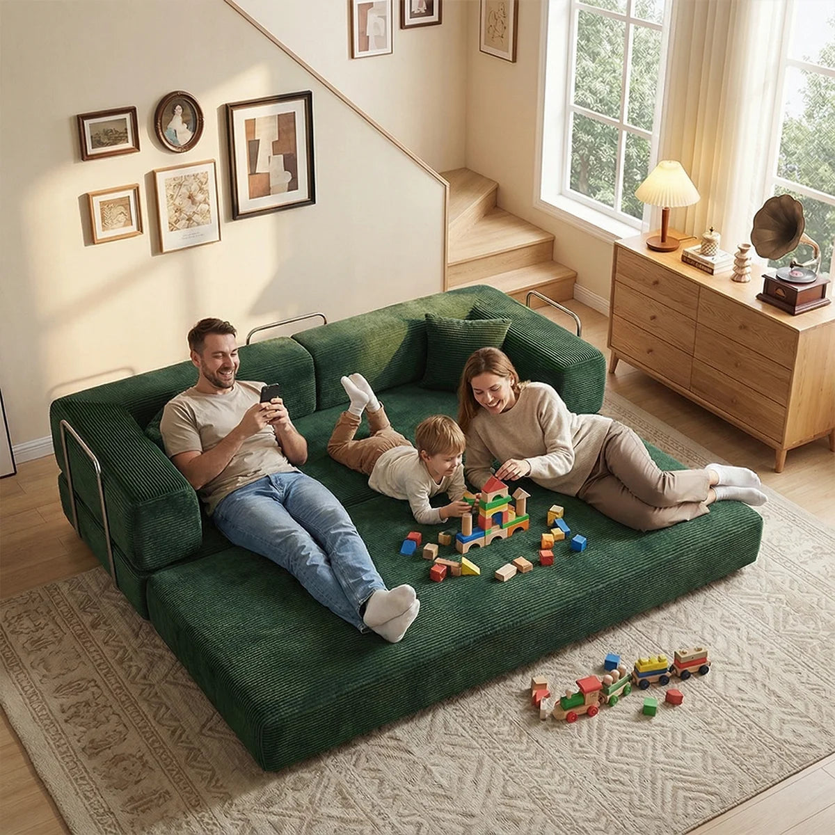 YQzyphyna Futon Sofa Bed 4 In 1 Convertible Couch For Living Room