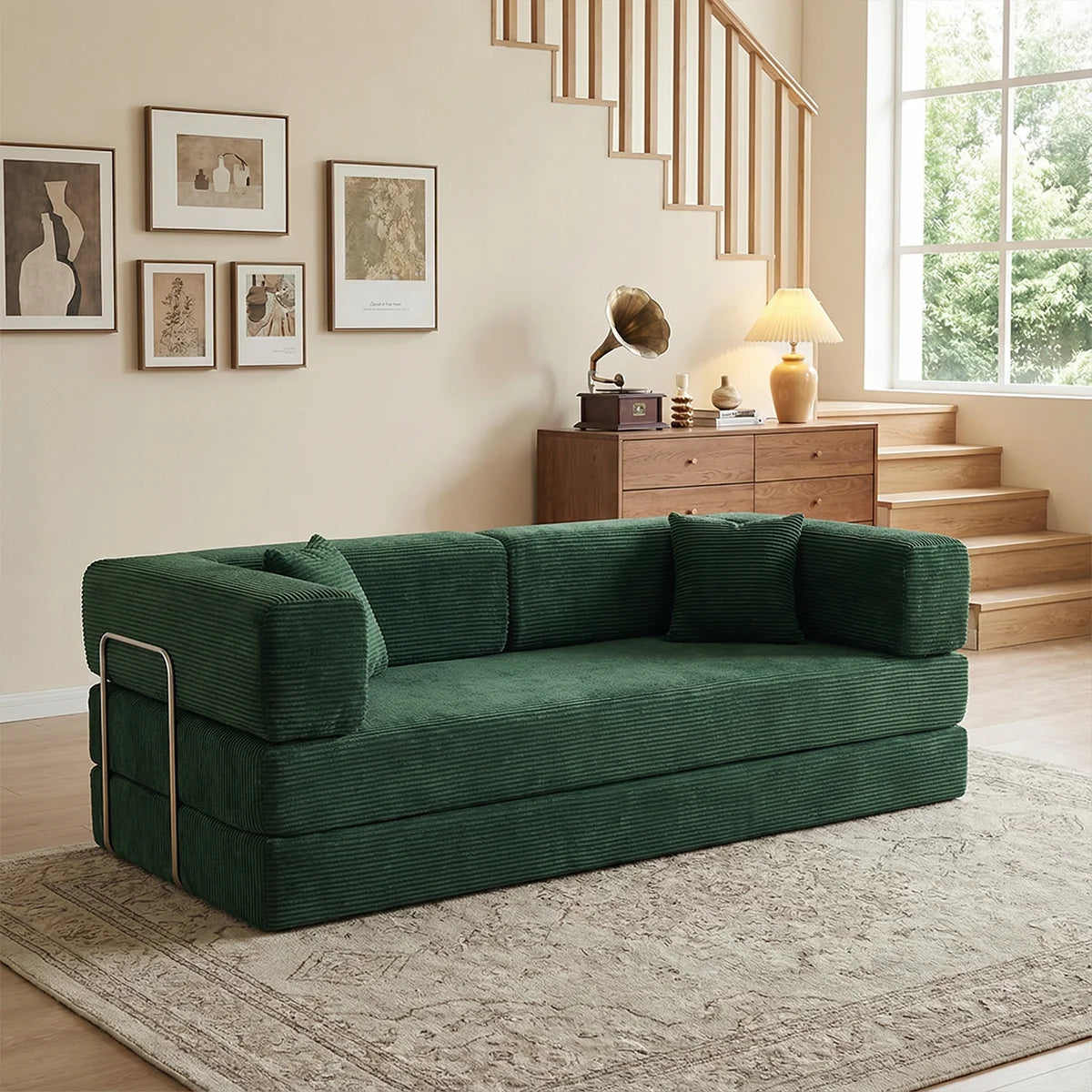 YQzyphyna Futon Sofa Bed 4 In 1 Convertible Couch For Living Room