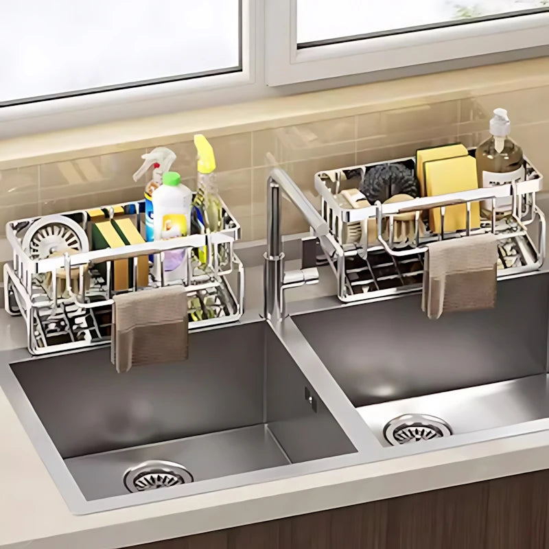 Over-Sink Kitchen Organizer Sponge Holder And Drying Rack
