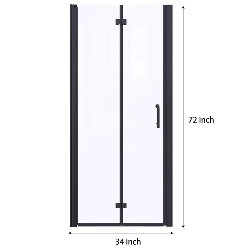 Bi-Fold Semi-Frameless Shower Doors With Clear Tempered Glass