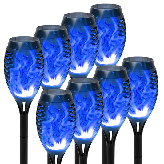 Solar Torch Lights Waterproof 8 Pack Flickering Flame Garden Decor