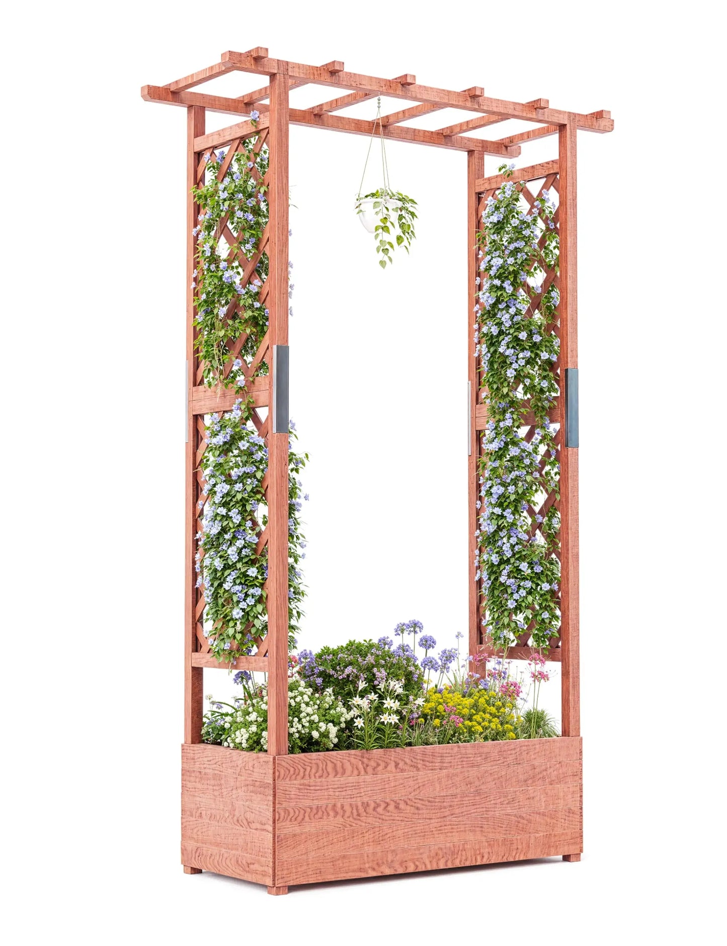 HiMISS Elevated Wooden Raised Garden Bed With Trellis