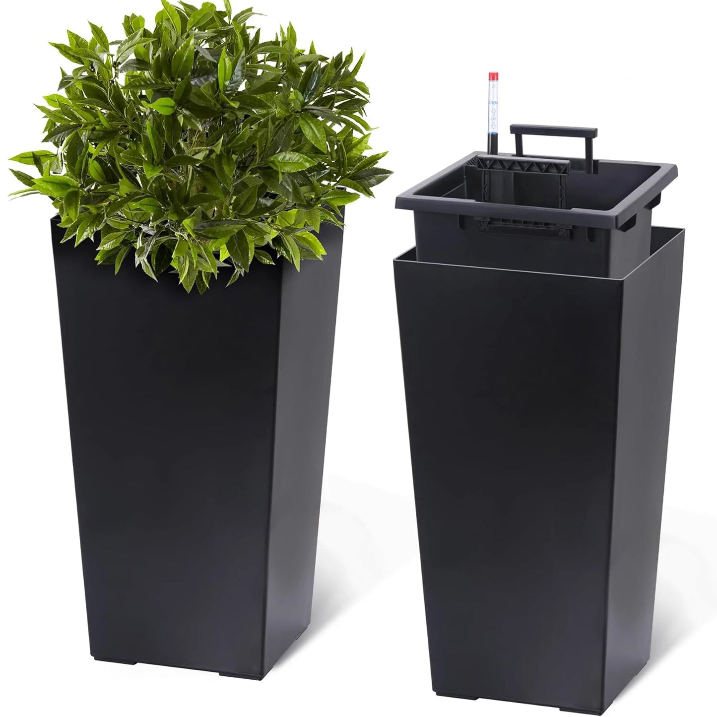 HobbyLane Tall Planter With Shelf Insert For Indoor Outdoor Use