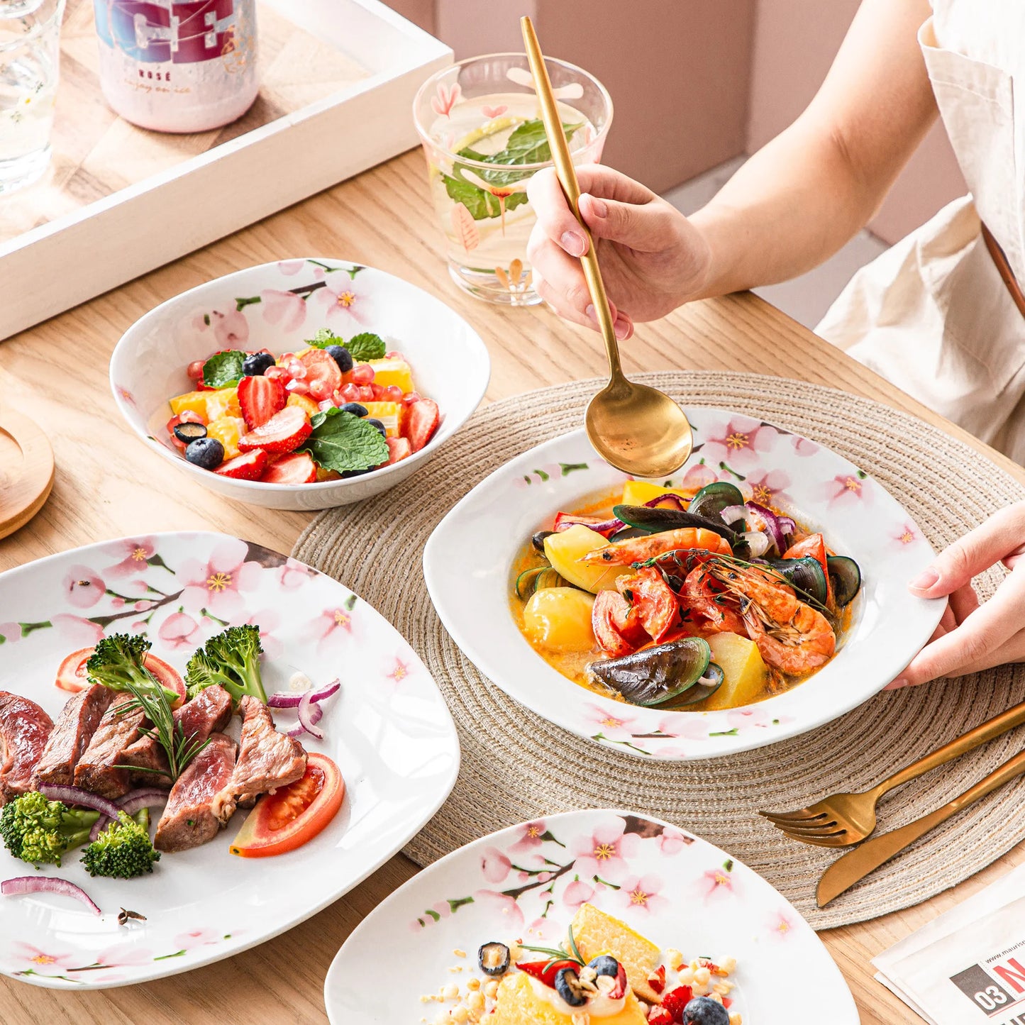 Malacasa Annie Porcelain Dinnerware Set For 6 To 12 People