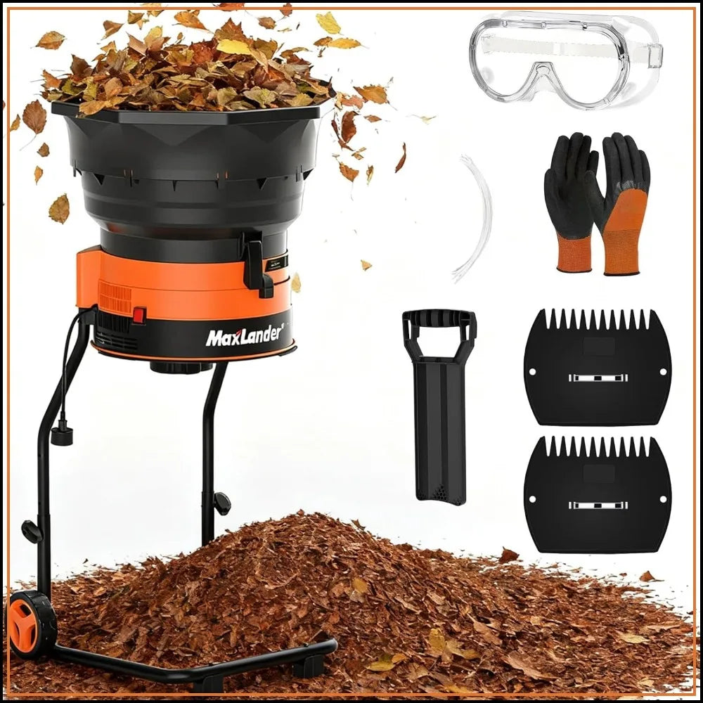 Electric Leaf Mulcher Shredder 15A 8400 RPM 18 To 1
