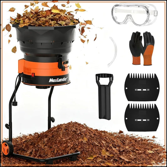 Electric Leaf Mulcher Shredder 15A 8400 RPM 18 To 1