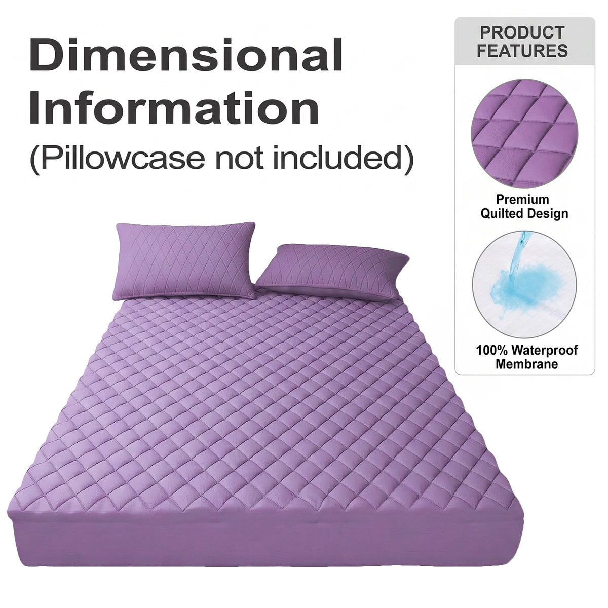 Waterproof Quilted Mattress Protector With Deep Pocket Breathable Bedding