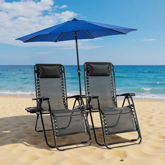JHK Zero Gravity Portable Recliner With Cup Holder For Outdoor