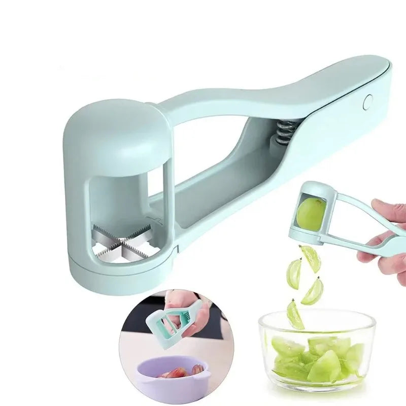 Grape Cutter For Toddlers Stainless Steel Fruit Slicer Kitchen Gadget