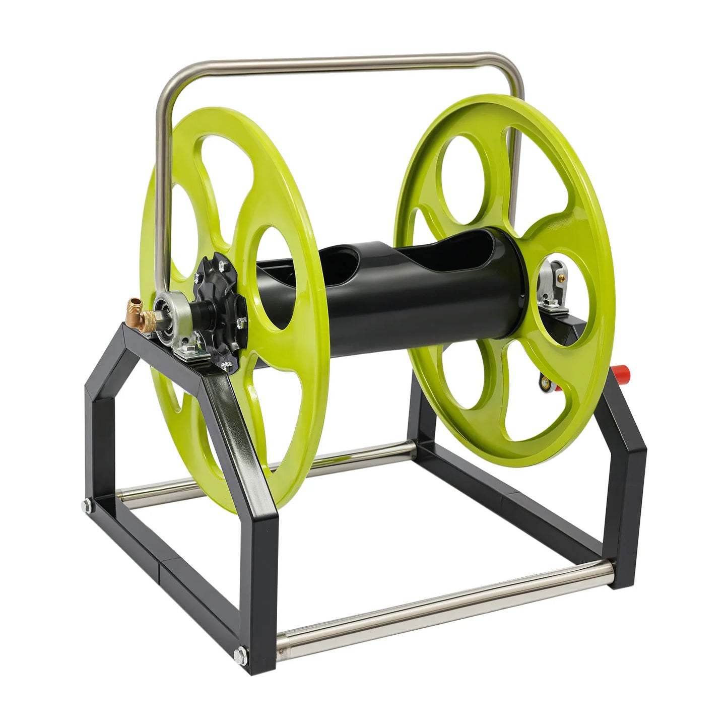 Garden Hose Reel With 360 Degree Swivel Nozzle And Crank