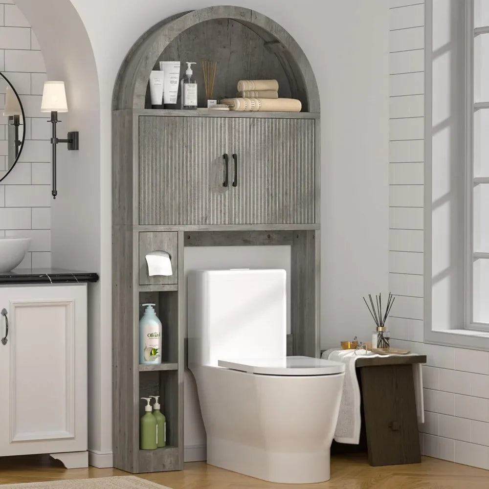 Over Toilet Storage Cabinet Freestanding Bathroom Organizer Arch