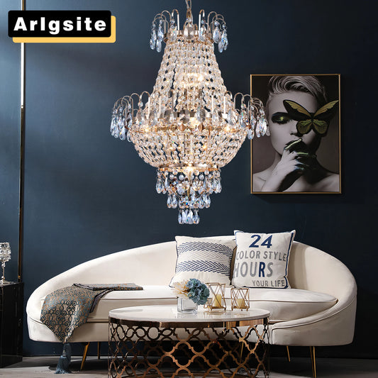 ARLGSITE European Style Crystal Chandelier 7 Light Fixture