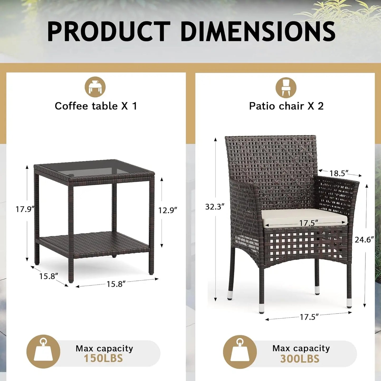 Outdoor Wicker Patio Furniture Set With Coffee Table And Chairs