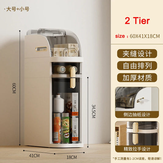 Plastic Narrow Gap Storage Cabinet 1 Drawer For Kitchen Bathroom