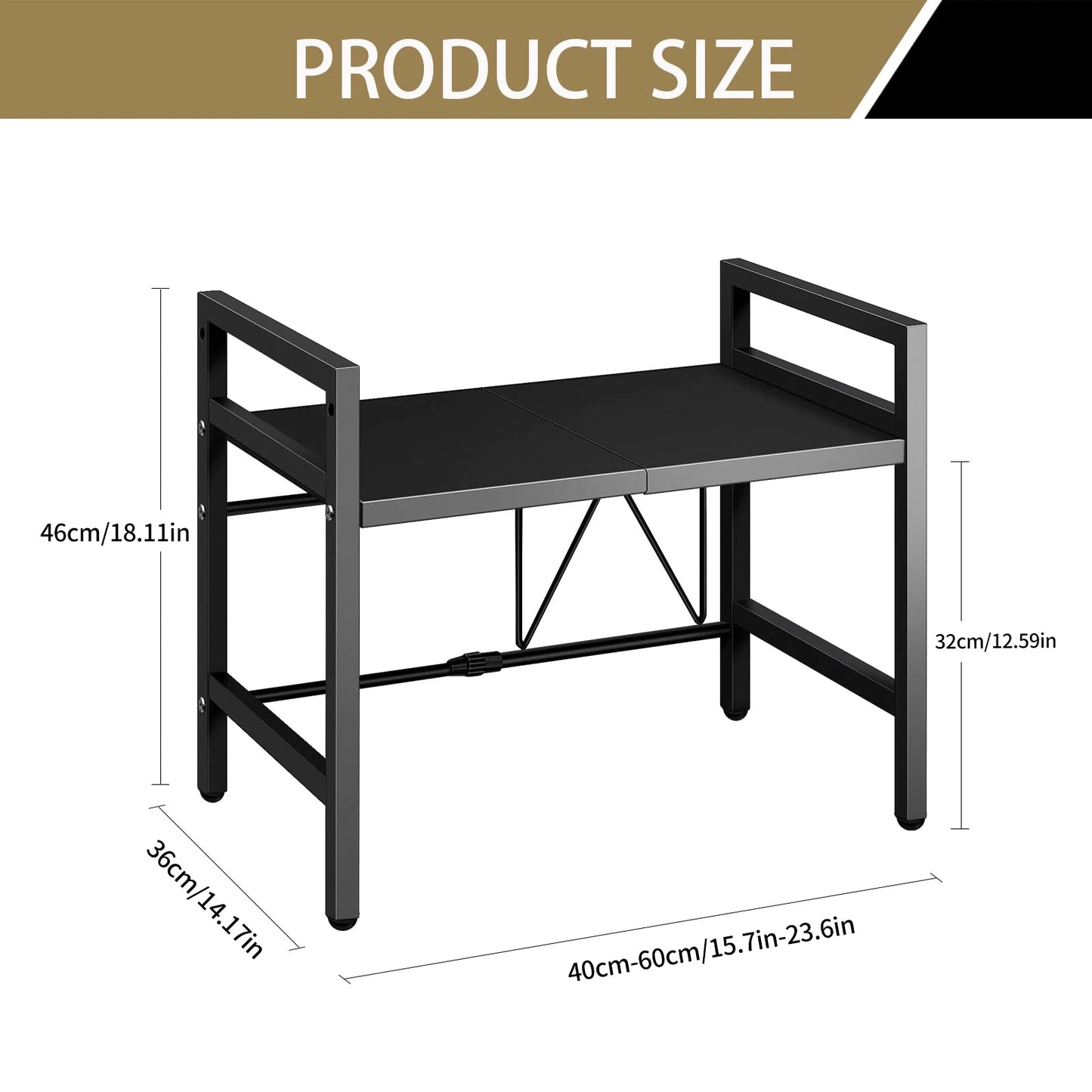 Expandable Microwave Shelf Organizer Moistureproof Countertop Storage