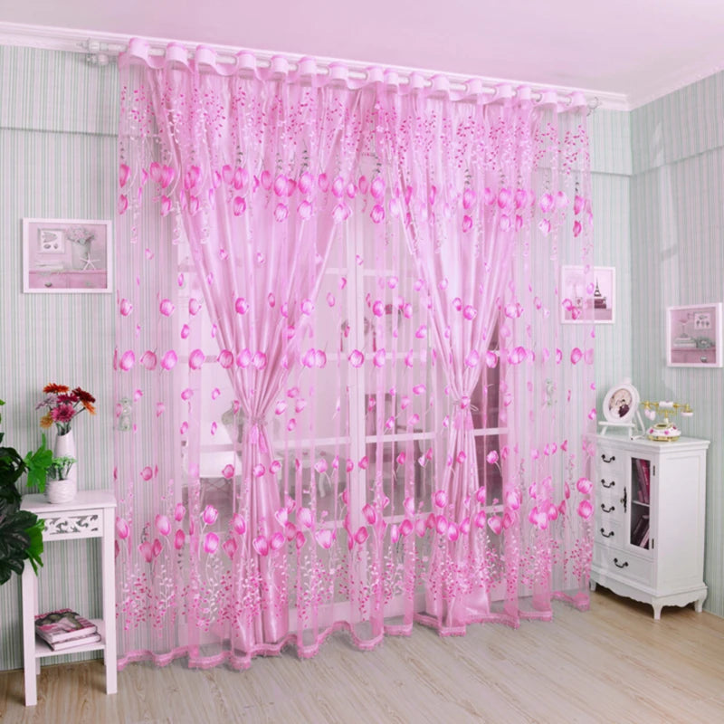Beeinch Modern Tulip Window Curtain for Living Room Home Decor