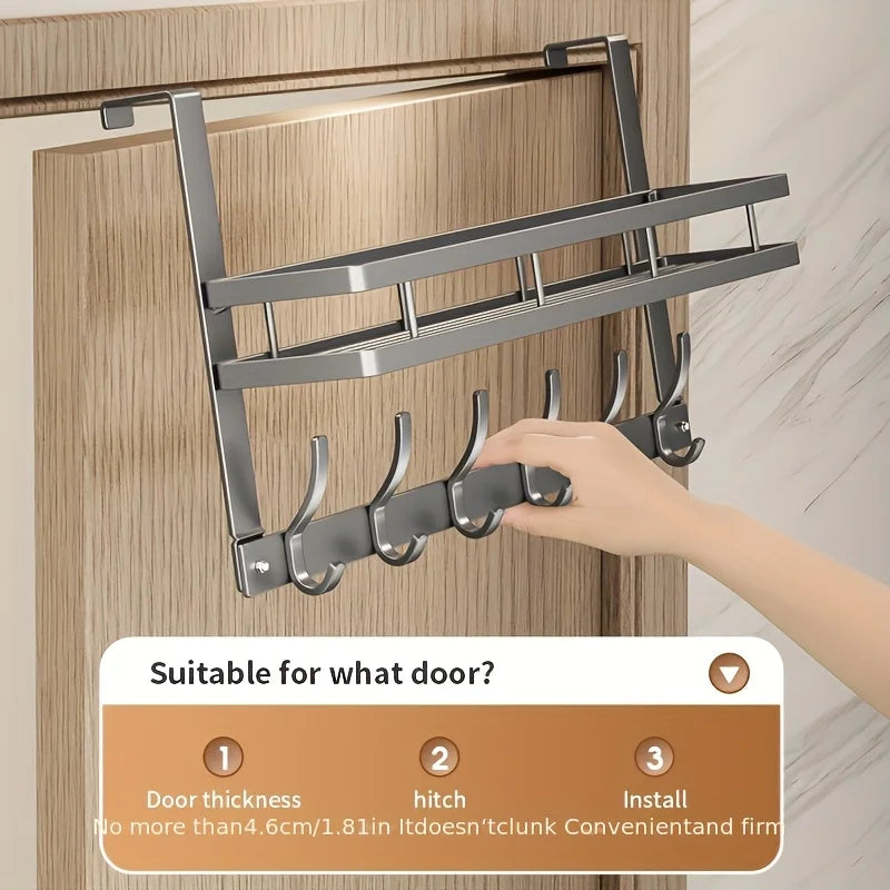 Multifunctional Over The Door Metal Storage Rack For Kitchen Bathroom