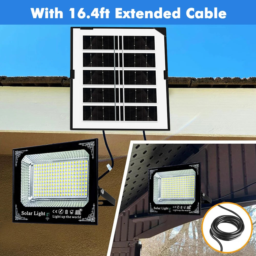 300W Solar Outdoor Flood Light Patio LED With Remote IP67