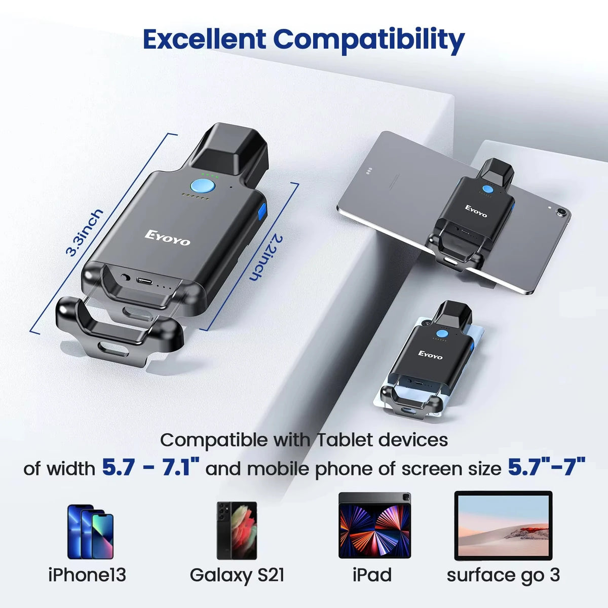 Eyoyo Bluetooth 1D 2D Barcode Scanner Portable QR Code Reader
