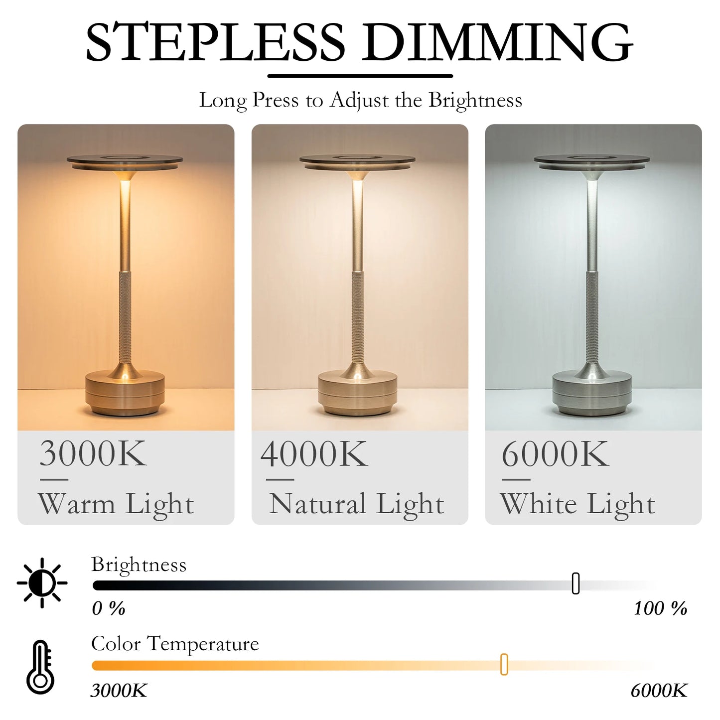 KFV Rechargeable Wireless Table Lamp LED Touch Sensor Desk Light