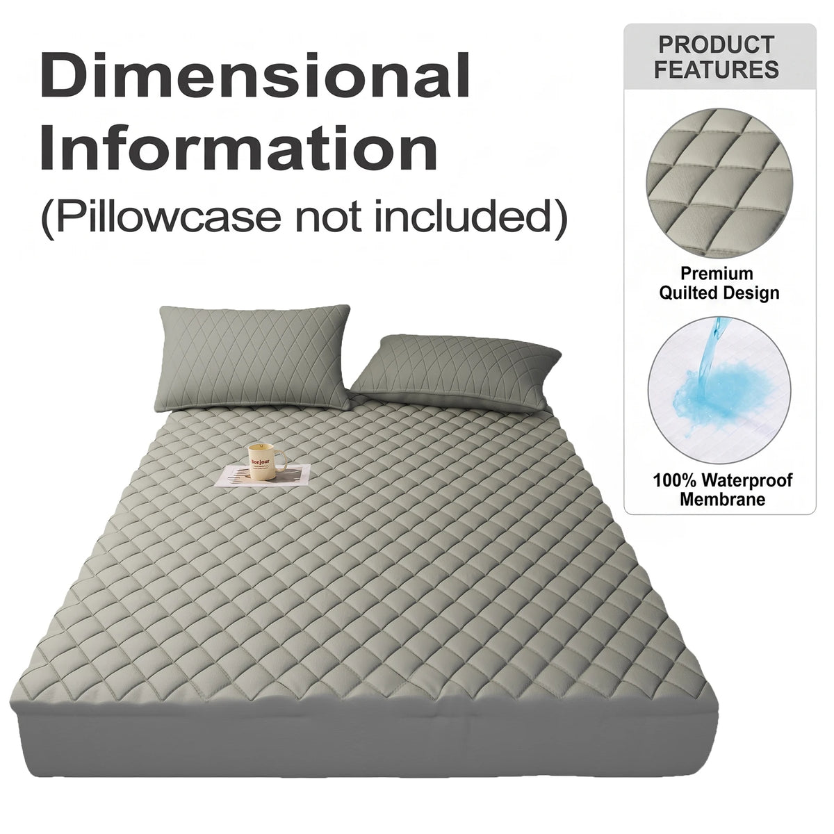 Waterproof Quilted Mattress Protector With Deep Pocket Breathable Bedding