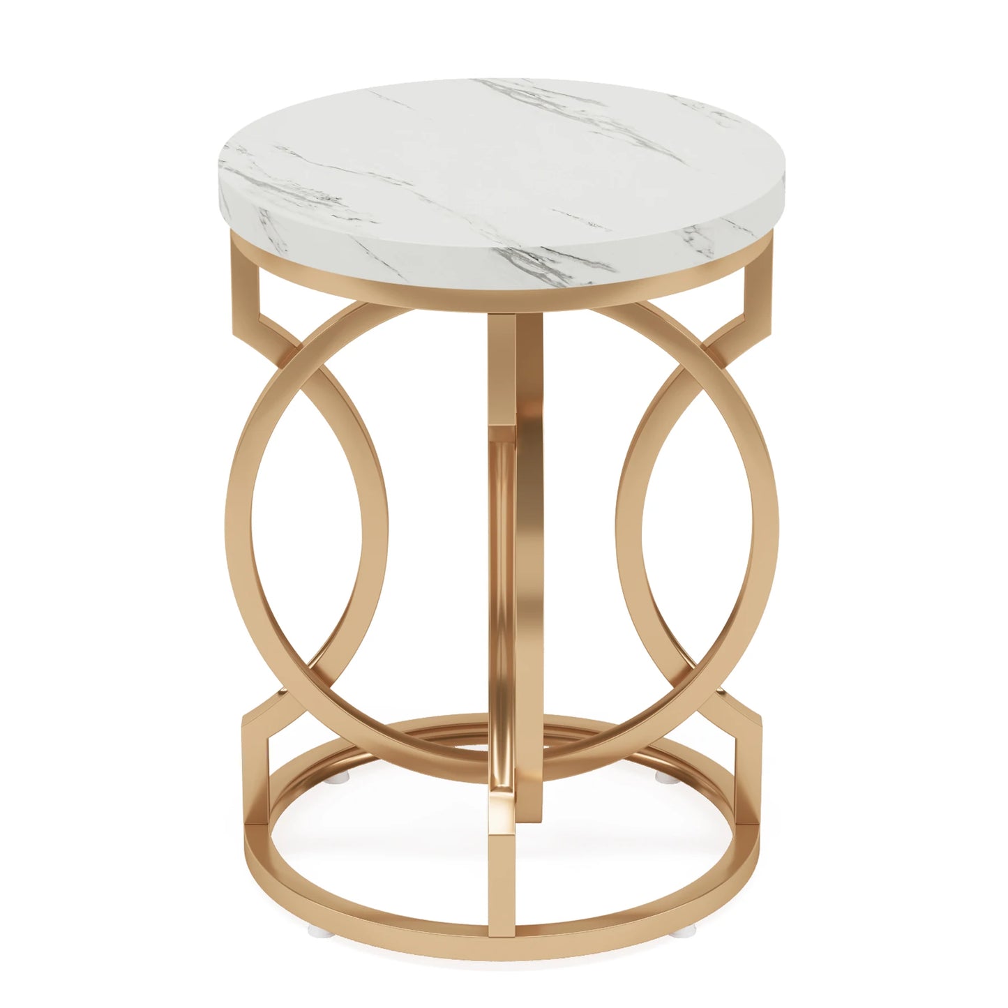 Tribesigns Modern Round End Table With Wood Top And Base