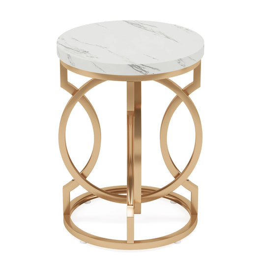 Tribesigns Modern Round End Table With Wood Top And Base