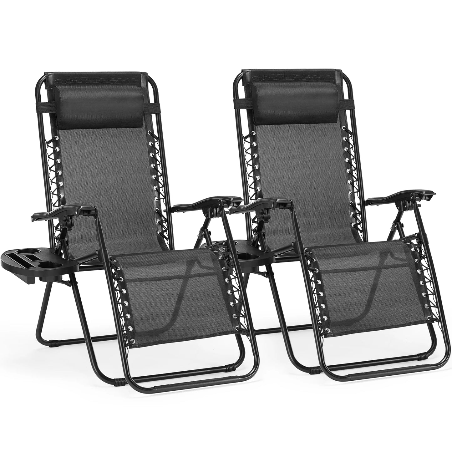 JHK Zero Gravity Portable Recliner With Cup Holder For Outdoor