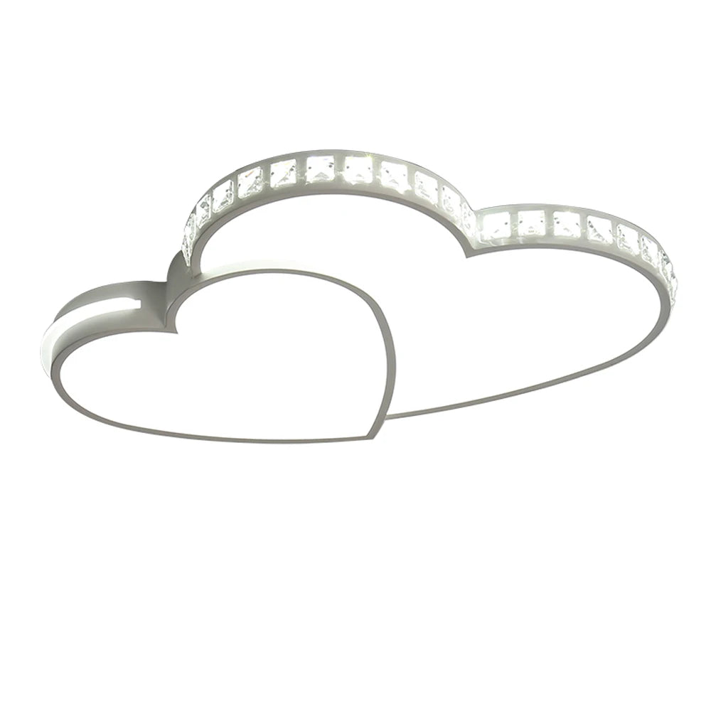 Heart Shaped Crystal LED Ceiling Light Flush Mount For Kids
